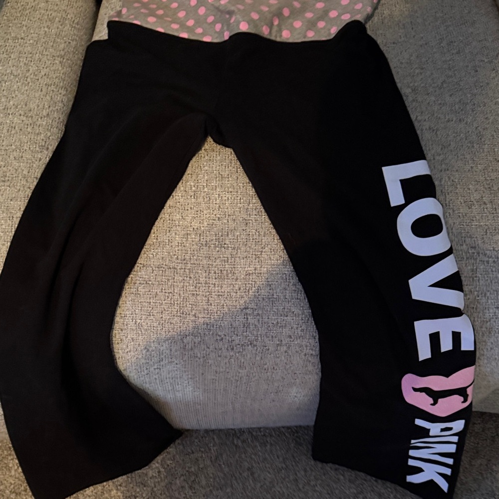 VS Pink Black women’s flare leggings